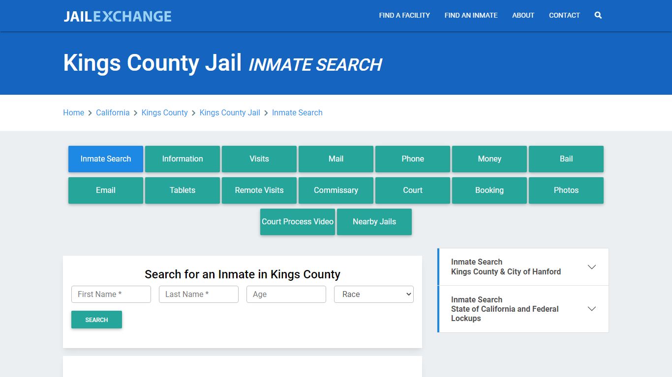 Kings County Jail, CA Inmate Search: Roster & Mugshots